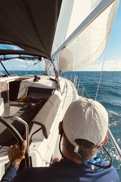 Sailor on a bareboat yacht charter