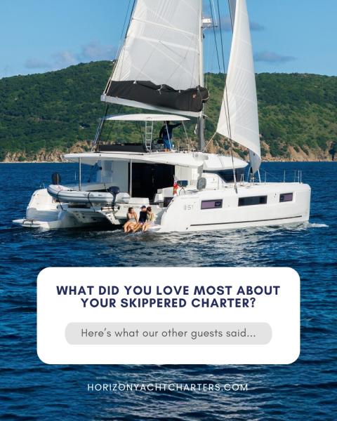 When you decide to go on a captained charter, you want some assurance that they will be a good fit for your party ⛵️

At Horizon, we provide skippers who are warm,  friendly, fun and knowledgeable 🧭

Their sole goal is to provide you with the best time and experience of sailing through the islands, be it the beautiful British Virgin Islands or stunning St Vincent & the Grenadines 🏝️

Our guests say “Goal accomplished!”

#captainedcharters #skipperedcharters #caribbeantravel #sailingvacation #horizonyachtcharters